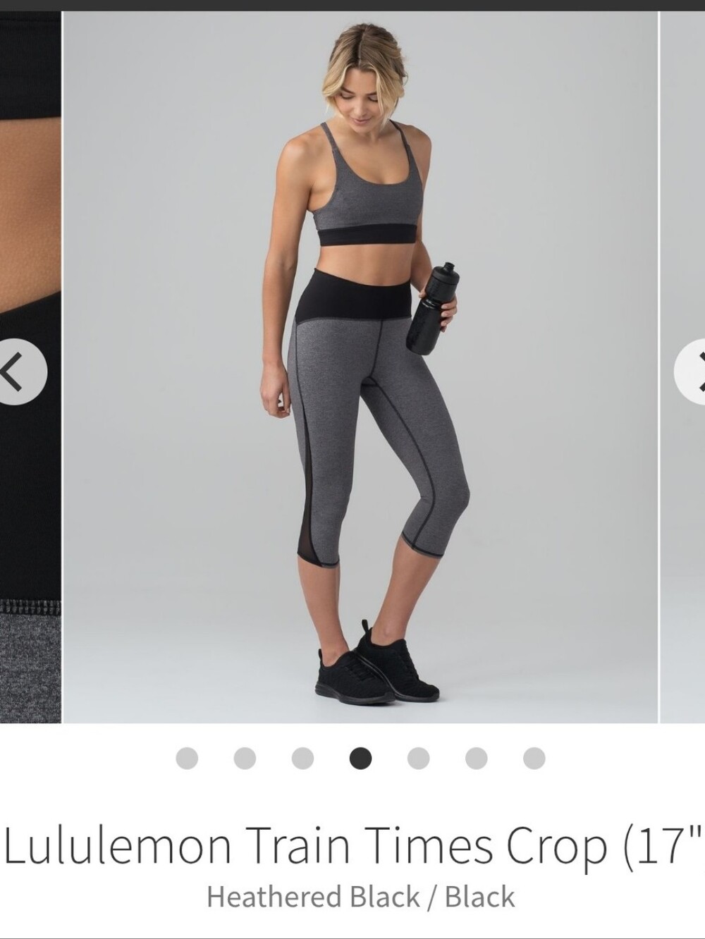 Lululemon Heathered Black Train Times Crop 17" Sz 6